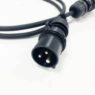 StageCable 16A Cable + 3pin Black Plug & Socket 1.5mm - 5m