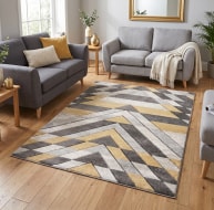 grey mustard triangle pattern rug