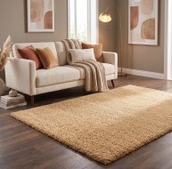 yellow ochre shaggy rug