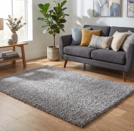silver grey shaggy rug