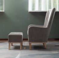 Chair + Footstool 1986 Light Grey