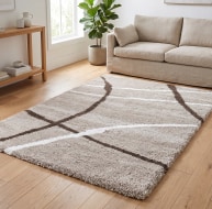 taupe beige curved line pattern rug