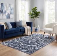 blue white striking vein web pattern rug