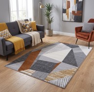 multicoloured geometric pattern rug