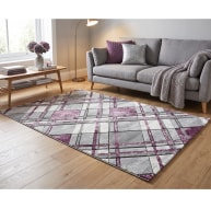 grey lilac rug rectangle pattern