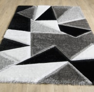 Pluton Rug - Black Grey