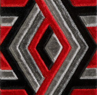 Saturn Rug - Grey Red