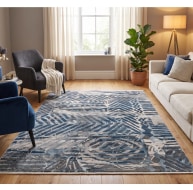 blue white grey pattern rug