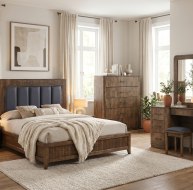 dark wooden ornate bedroom set