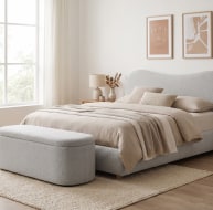 grey teddy fleece fabric bed and blanket box