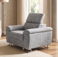 grey fabric armchair