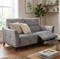 grey fabric 2 seater recliner