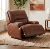 dark brown leather recliner armchair