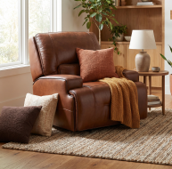 dark brown leather armchair