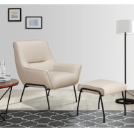 Lindo Chair + Stool (Cream Leather)