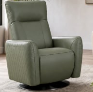 green leather swivel armchair