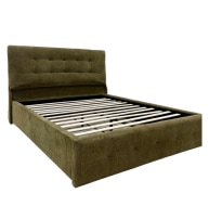 green-fabric-bed