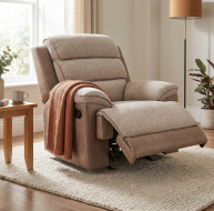 two tone fabric recliner armchair