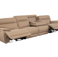 beige 4 seater recliner sofa