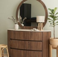 dressing table and mirror walnut