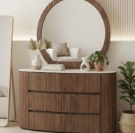 dressing table and mirror walnut