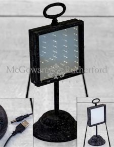 Antiqued Iron Infinity LED Table Mirror (USB Rechargeable)