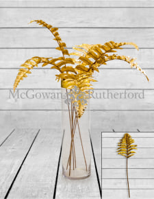 Metallic Gold Small Single Fern Leaf (to be bought in qtys of 12)