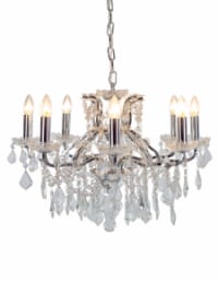 Chrome 8 Branch Shallow Chandelier