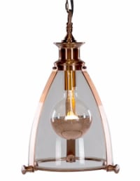 Copper and Glass Lantern Ceiling Light