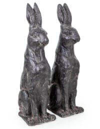 Pair of Large Rustic Rabbit Figures (1 PAIR PER CARTON)