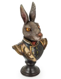 Gentry Rabbit Bust on Round Base