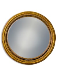 Antiqued Gold Thin Framed Large Convex Mirror