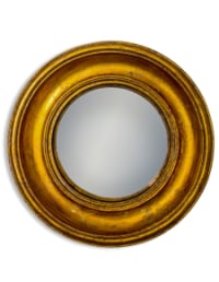 Antiqued Gold Deep Framed Medium Convex Mirror