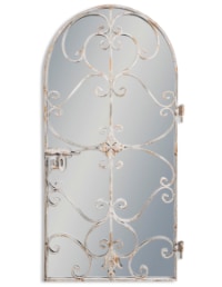 Rustic Chantilly Grey Garden Gate Wall Mirror