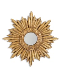 Antiqued Gold Ornate Framed Small Convex Mirror