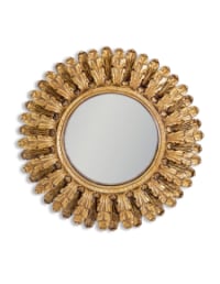 Antiqued Gold Ornate Framed Small Convex Mirror