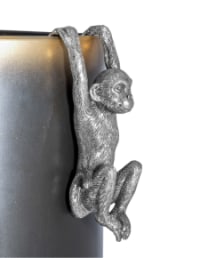 Antique Silver Hanging Monkey Pot Decor