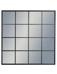 Large Black Square Metal Window Mirror