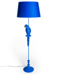 Matt Blue Parrot Floor Lamp with Blue Shade