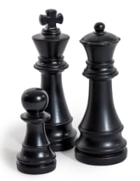 Matt Black Large Ceramic Queen Chess Piece Ornament (to be bought in qtys of 2)