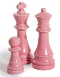 Matt Pink Large Ceramic Queen Chess Piece Ornament (to be bought in qtys of 2)