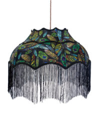 Large Feather Design Frilled Lamp Shade (Use As Pendant or Shade)