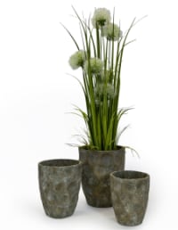 Antiqued Gold Eco S/3 Garden Planters