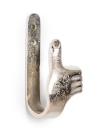 Raw Nickel Thumbs Up Hand Coat Hook (to be bought in qtys of 2)