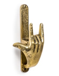 Antique Gold Rock On Hand Door Knocker (to be bought in qtys of 2)