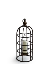 Industrial Metal Medium Bird Cage Lantern / Candle Holder