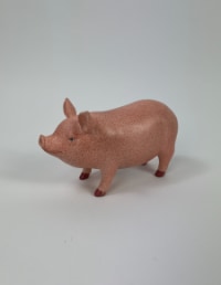 Ornamental Pink Pig Figure