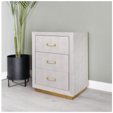Ivory Textured 3 Drawer BedsideTable
