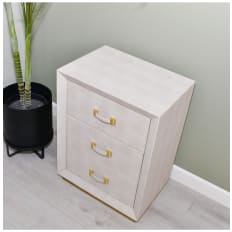 Ivory Textured 3 Drawer BedsideTable