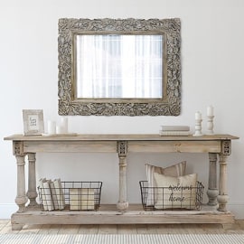 French Style Reclaimed Long Hall Console Table with Drawers